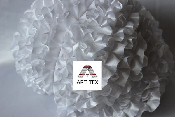 Рюши - атлас, 5см  50м/1моток Белый