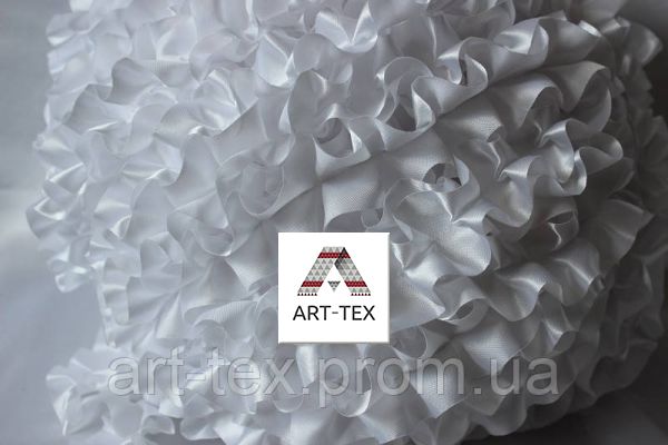 Рюши - атлас, 5см  50м/1моток Белый
