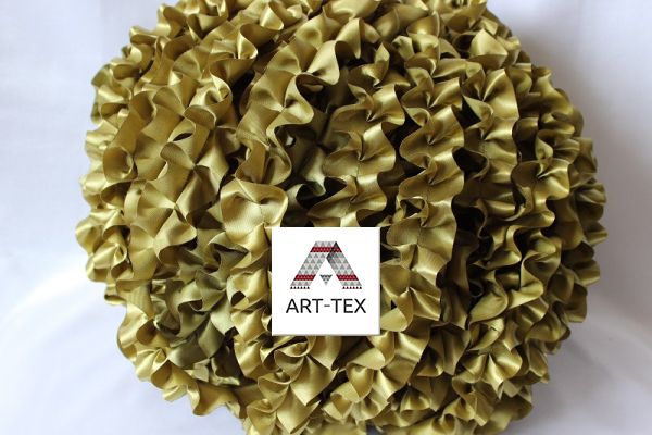 Рюши - атлас, 5см  50м/1моток Хаки