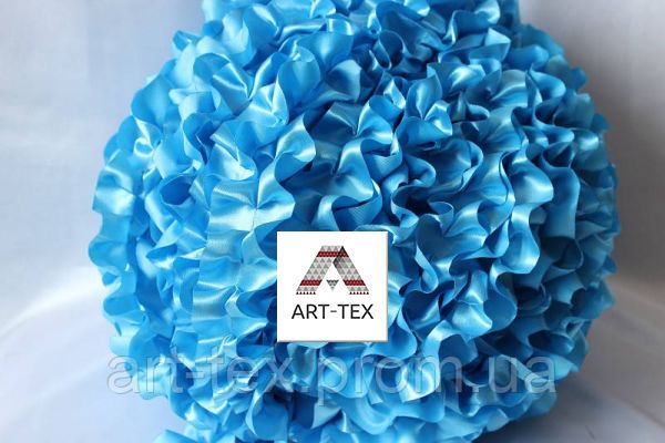 Рюши - атлас, 5см  50м/1моток Голубой