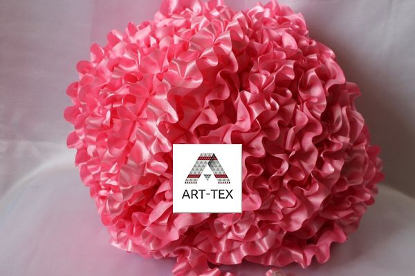Рюши - атлас, 5см  50м/1моток Розовый