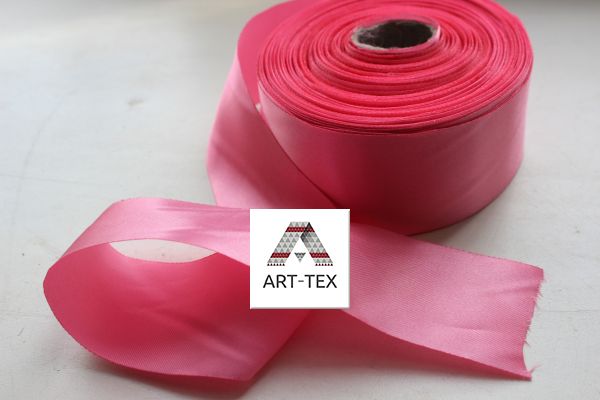 Стрічка шовкова 5 см /50 м Рожевий