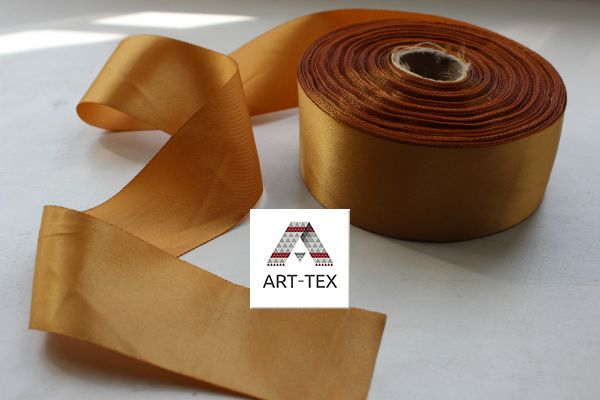 Лента атласная 5 см /50 м Золотистый