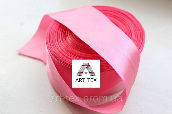 Стрічка атласна 5 см /50 м Рожевий