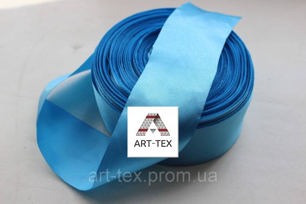 Стрічка атласна 5 см /50 м Блакитний