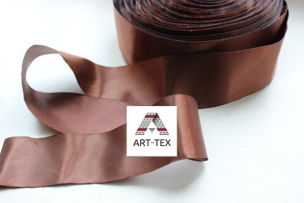 Стрічка атласна 5 см /50 м Коричневий