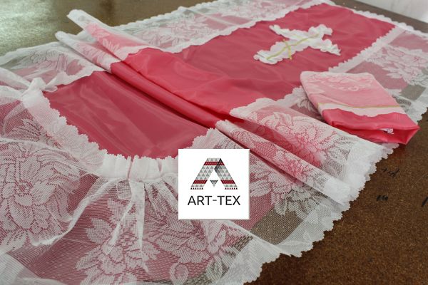 Покривало ритуальне "Ажурне - лайт" - П15к рожеве