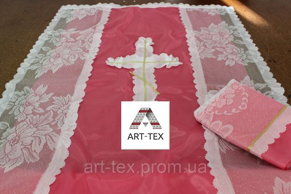 Покривало ритуальне "Ажурне - лайт" - П15к рожеве