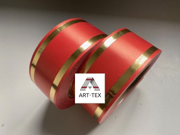 Лента флористическая "Металл" - М5/50" нов Красный