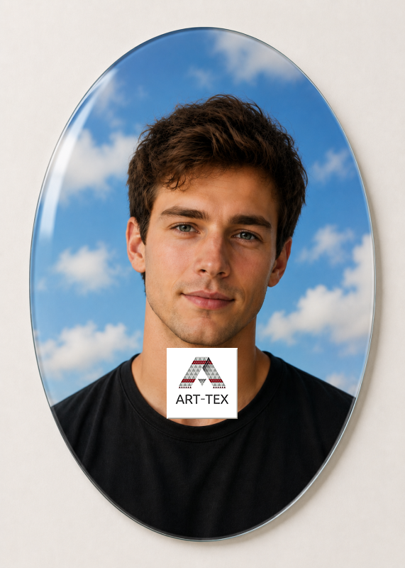 Фотопортрет у склі овальної форми 