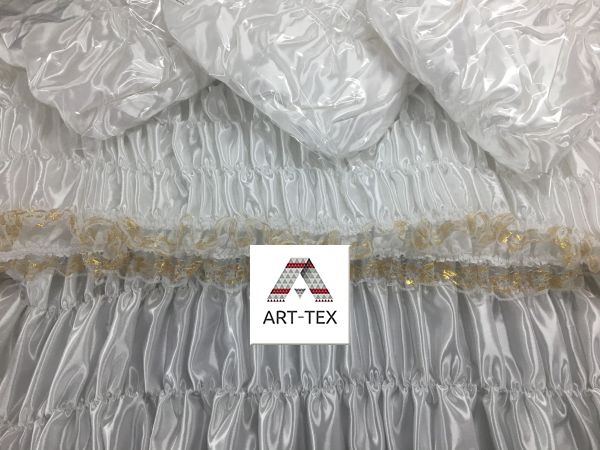 Постель в гроб атлас-УВЕЛИЧЕННАЯ, с кружевом (В3В6/002-У)