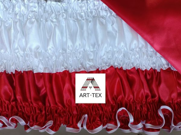 Обивка для гроба комбинированная - атлас, О2/2 красный/белый