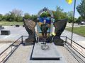 Мемориальний комплекс військовому ЗСУ, чорний граніт, мармур, фотоскло